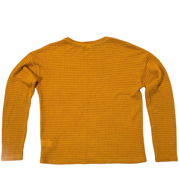 Girls Yellow Waffle Sweater - Picture 2 of 4